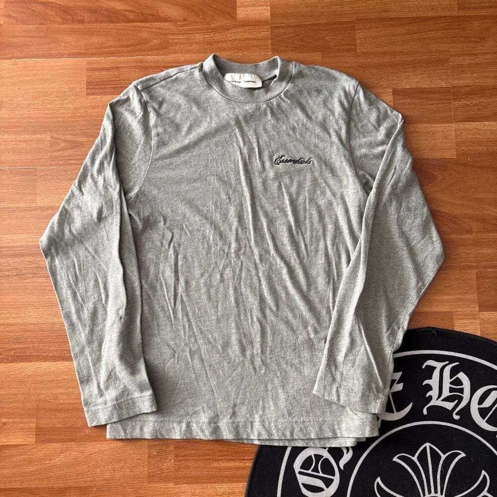 Fear of God Essentials Long Sleeve T-Shirt in Heather Gray